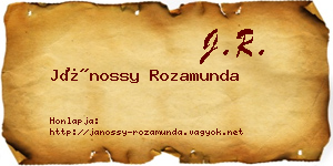 Jánossy Rozamunda névjegykártya